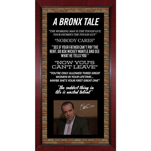 Bronx Tale Movie Quotes Framed 16x32 Collage with Signed Chazz Palminteri 8x10 Photo