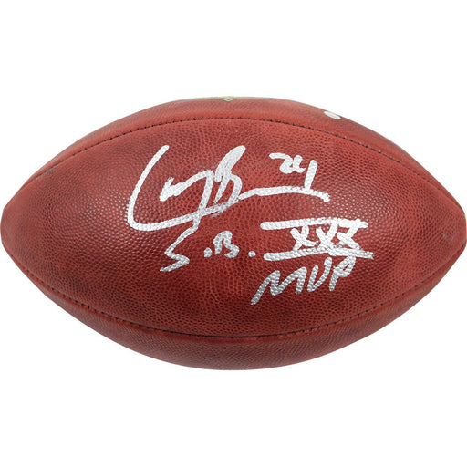 Larry Brown Signed Duke NFL Football w/ SB XXX MVP Insc