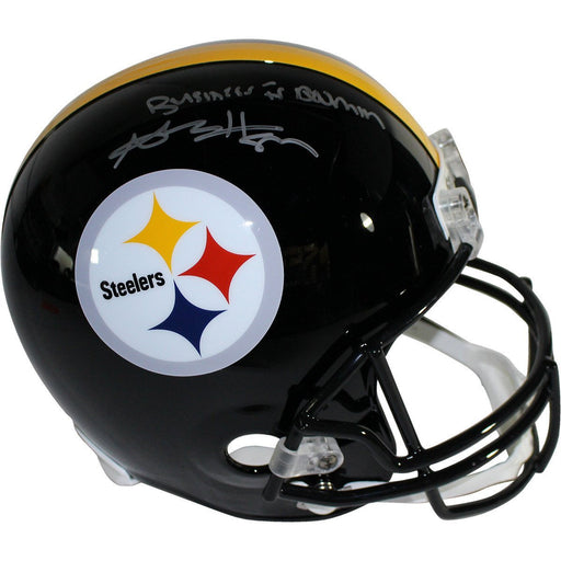 Antonio Brown Signed Pittsburgh Steelers VSR4 Replica Helmet w/ Business is Boomin Insc