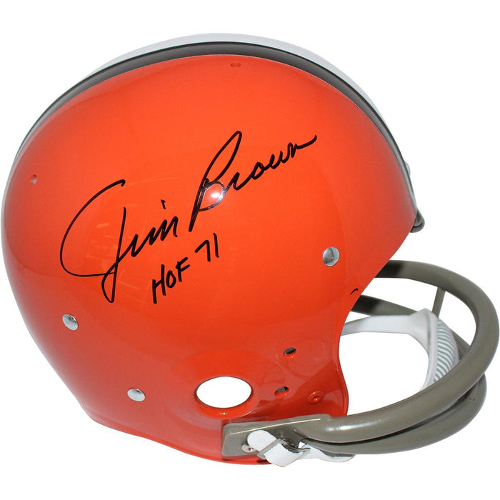 Jim Brown Signed Cleveland Browns 62-74 Riddell TK Throwback Full Size Replica Helmet w/ "HOF 71" Insc." (Fanatics/SSM)