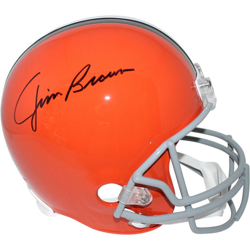 Jim Brown Signed Cleveland Browns Riddell Full Size Replica Throwback 62-74 Helmet (Fanatics/SSM)