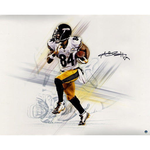 Antonio Brown Signed Graphic Metallic 16x20 Photo Signed in Black