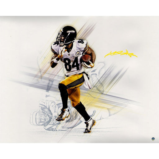 Antonio Brown Signed Graphic Metallic 16x20 Photo Signed in Yellow