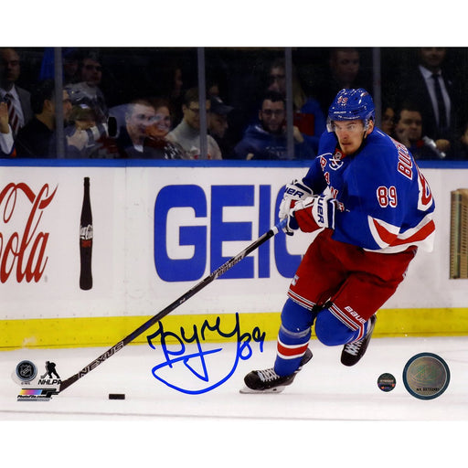 Pavel Buchnevich Signed 'Skating with Puck' 8x10 Photo