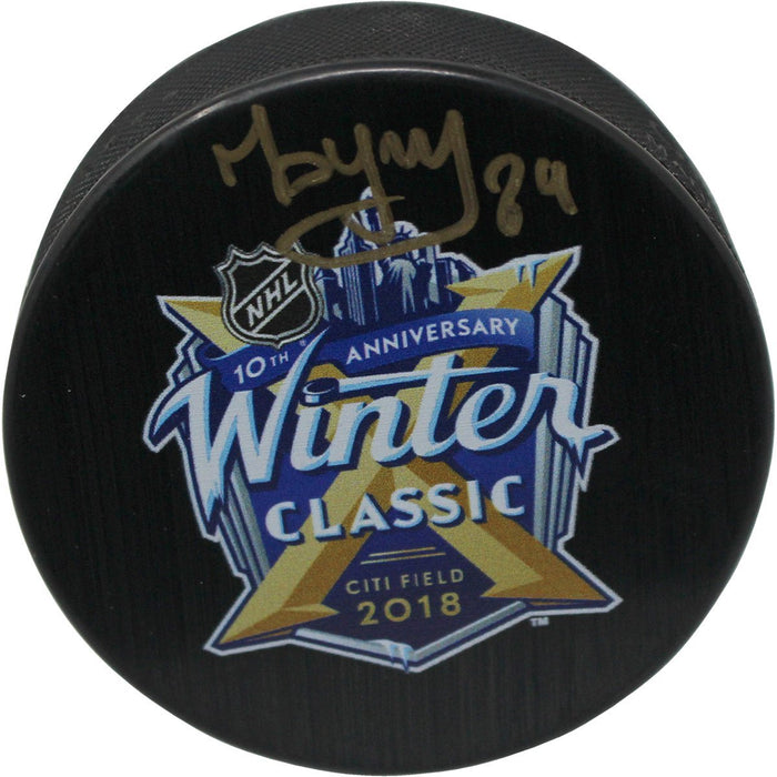 Pavel Buchnevich Signed 2018 Winter Classic Logo Autograph Puck