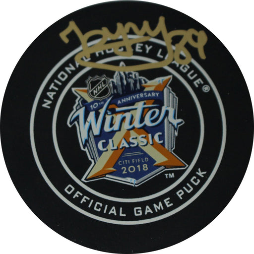 Pavel Buchnevich Signed 2018 Winter Classic Logo Game Model Puck