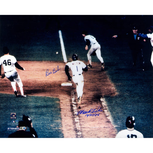 Mookie Wilson/Bill Buckner Dual Signed 16x20 Photo w/ "10/25/86" Insc (MLB Auth)