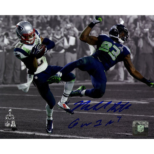 Malcolm Butler Signed Super Bowl 49 INT Spotlight 8x10 Photo w/ GW INT Insc