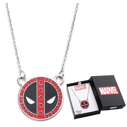 Deadpool Logo Stainless Steel with Gem Pendant Necklace     