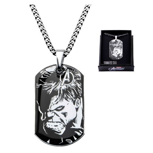 Avengers Hulk Steel Dog Tag and Chain Necklace              