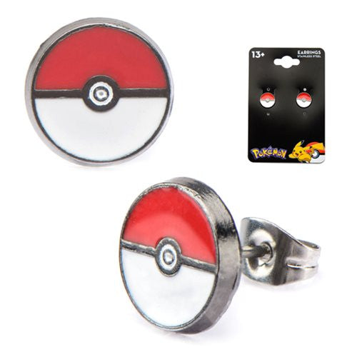 Pokemon Poke Ball Stainless Steel Stud Earrings             