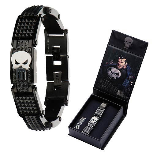 Punisher Black Skull Metal Bracelet                         