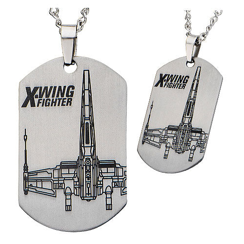 Star Wars VII X-Wing Starfighter Dog Tag Pendant Necklace   