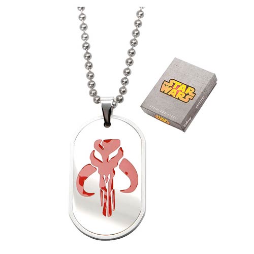 Star Wars Mandalorian Symbol Dog Tag Pendant Necklace       