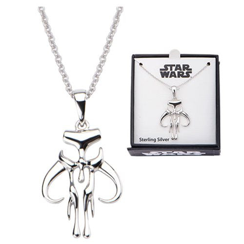 Star Wars Mandalorian Symbol Sterling Silver Necklace       