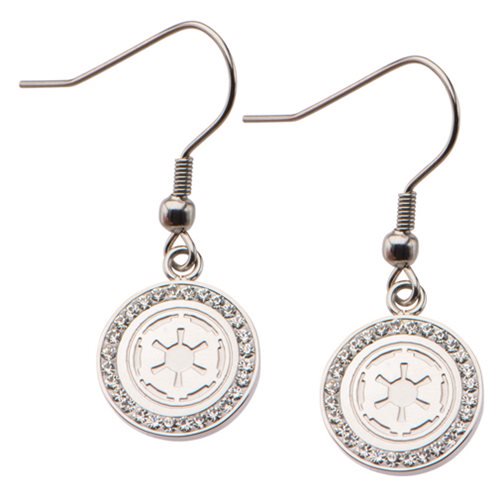 Star Wars Galactic Empire Symbol with Gems Dangle Earrings  