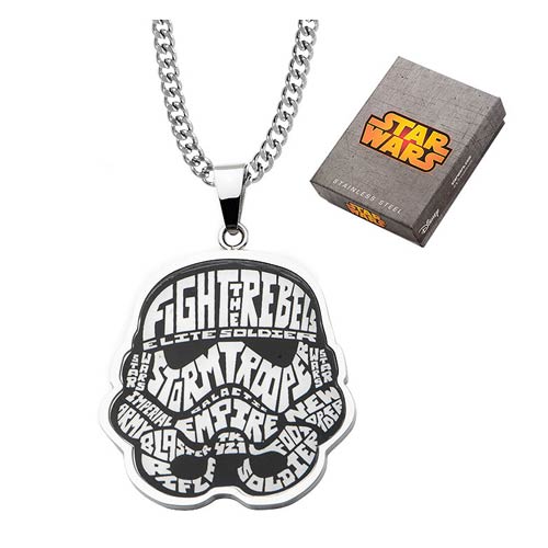 Star Wars Stormtrooper Typography Art Pendant Necklace      