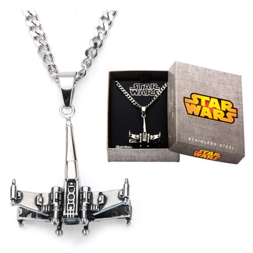 Star Wars X-Wing Starfighter 3D Stainless Steel Necklace    