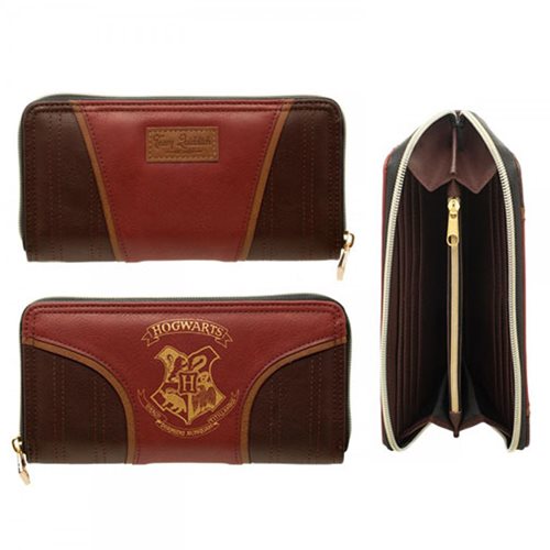 Harry Potter Gold Hogwarts Crest Zip Wallet                 