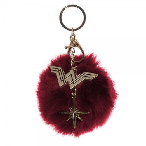 Wonder Woman Furry Pom Pom Handbag Charm                    