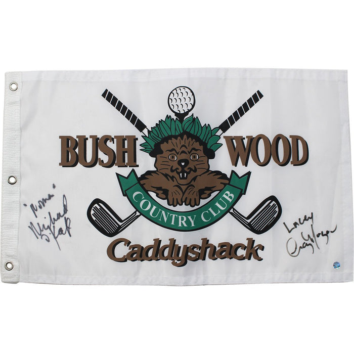 Cindy Morgan/Michael O'Keefe Dual Signed CaddyShack Golf Pin Flag w/ "Lacey  Noonan" Insc.