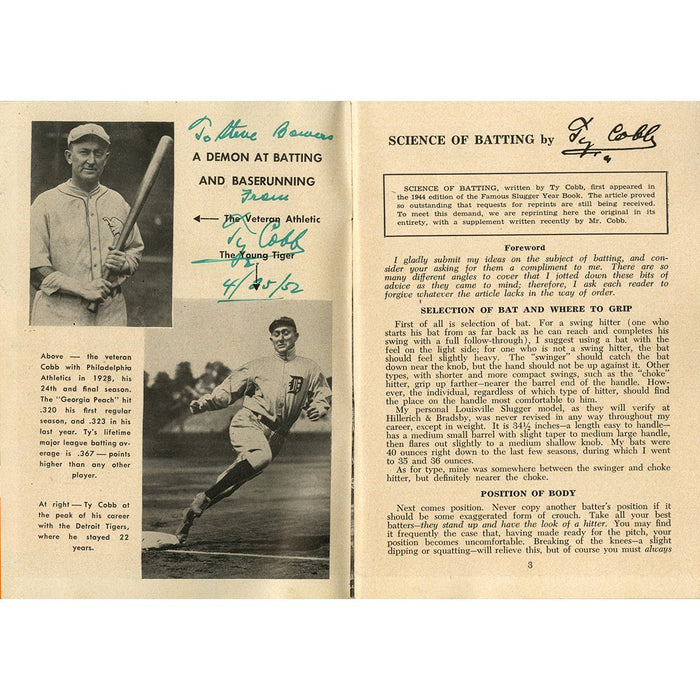 Ty Cobb Signed 3x5 Magazine Cut Photo JSA