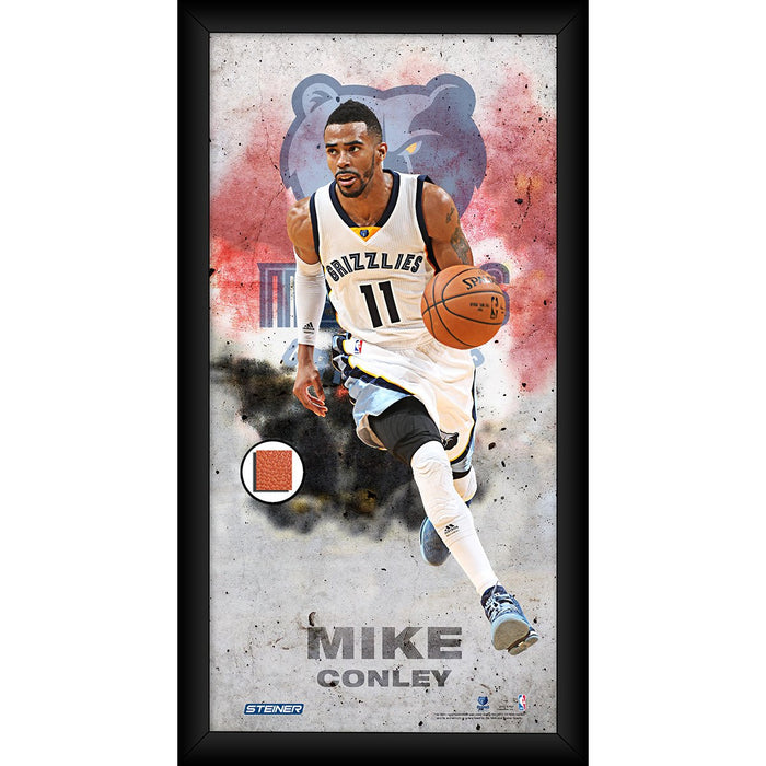 Mike Conley Memphis Grizzlies Player Profile Framed 10x20 Photo Collage w/ Game Used Basketball Piece