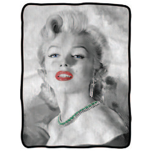 Marilyn Monroe Red Lips Fleece Throw Blanket                