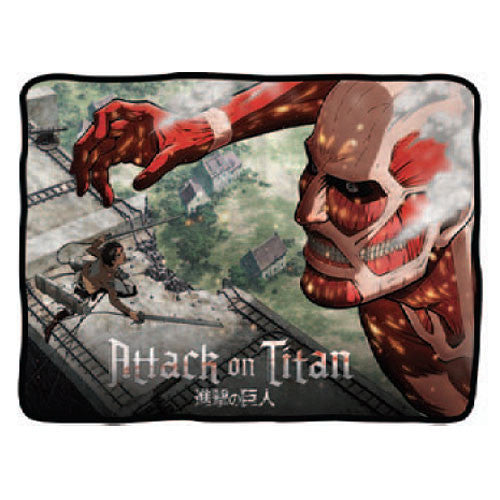 Attack on Titan Colossus Titan Wall Fleece Throw Blanket    