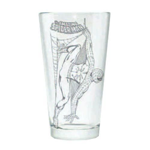 The Amazing Spider-Man Hero Logo Etched Pint Glass          