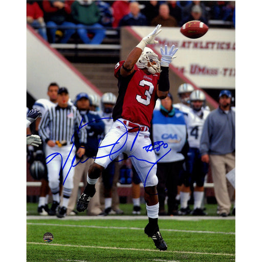 Victor Cruz UMASS Jumping Catch Vertical 8x10 Photo