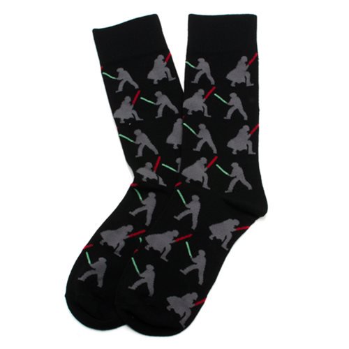 Star Wars Darth Vader v Luke Lightsaber Battle Black Socks  