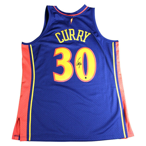 Stephen Curry Signed Mitchell and Ness Golden State Warriors Navy 2009-10 Rookie Season Swingman Replica Jersey