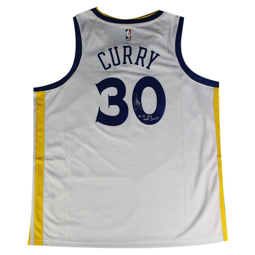 Stephen Curry Signed Golden State Warriors Nike White Swingman Jersey w/ "17-18 B2B Champs" Insc