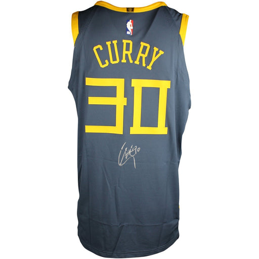 Stephen Curry Signed Golden State Warriors Nike Men's Chinese Heritage 'The Bay' Authentic On Court Jersey - Indigo (On Court Style with Rakuten logo)