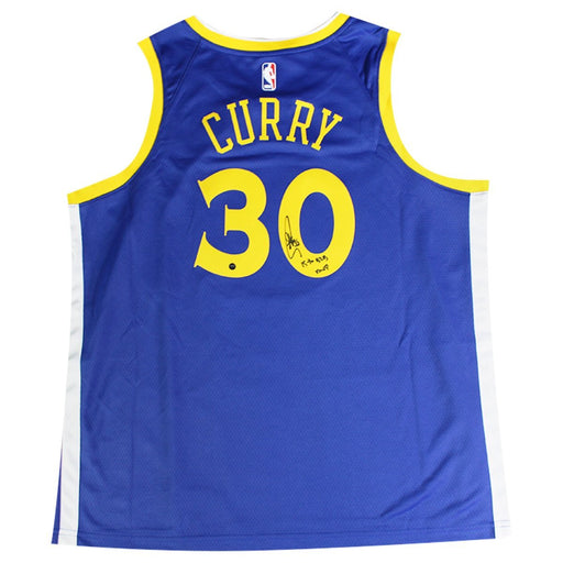 Stephen Curry Signed Golden State Warriors Nike Blue Swingman Jersey w/ "15-16 B2B MVP" Insc.