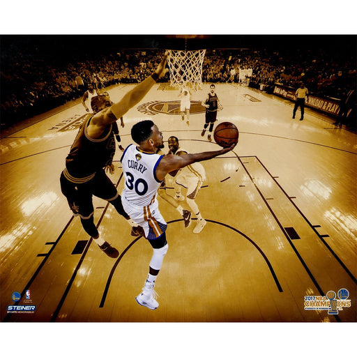 Stephen Curry 'NBA Finals Layup Against LeBron' 16x20 Metallic Photo