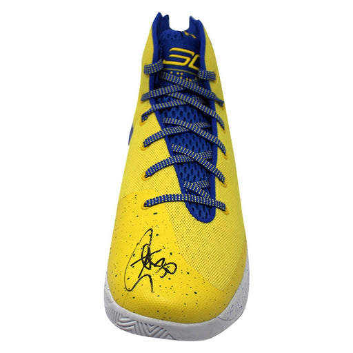 Stephen Curry Signed Yellow/Blue Game Model Under Armour Curry 3 Shoe (Single)