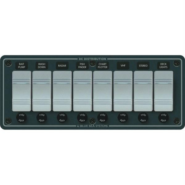 Blue Sea 8261 Waterproof Panel 8 Position - Slate Gray