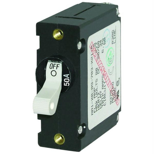 Blue Sea 7230 AC - DC Single Pole Magnetic World Circuit Breaker  -  50 Amp