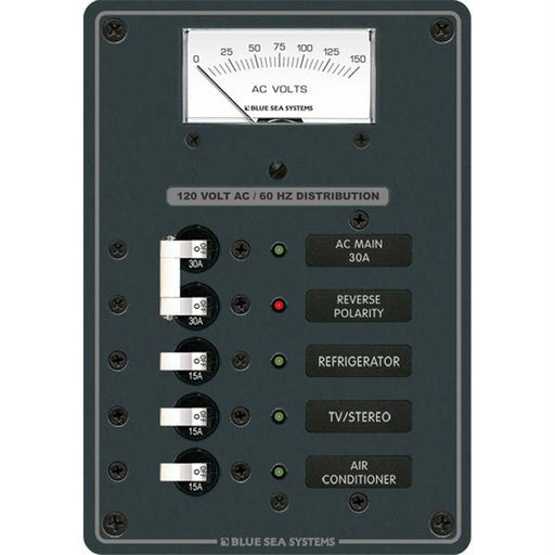 Blue Sea 8043 AC Main +3 Positions Toggle Circuit Breaker Panel   (White Switches)