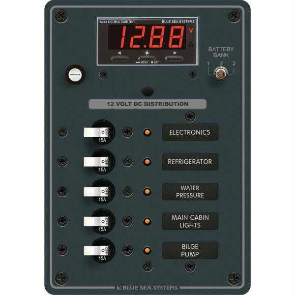 Blue Sea 8401 DC 5 Position w-Multi-Function Meter