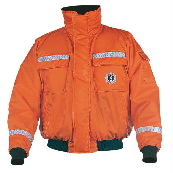 Mustang Classic Bomber Jacket w-SOLAS Reflective Tape - XXL - Orange