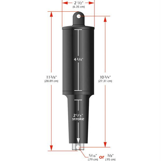 Lenco 101XD Extreme Duty Actuator - 12V - 2-1-4&quot; Stroke - 5-16&quot; Hardware