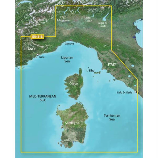 Garmin BlueChart&reg; g2 Vision&reg; - VEU451S - Legurian Sea, Corsica & Sardinia - SD Card