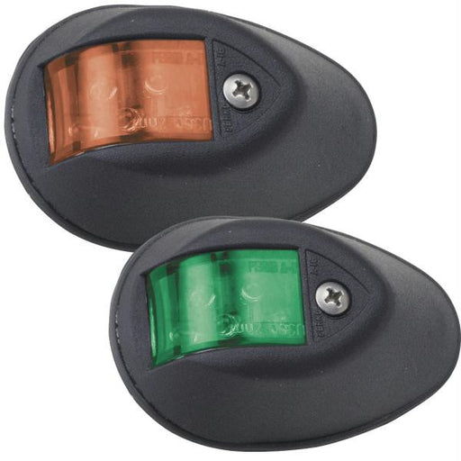 Perko LED Side Lights - Red-Green - 24V - Black Plastic Housing