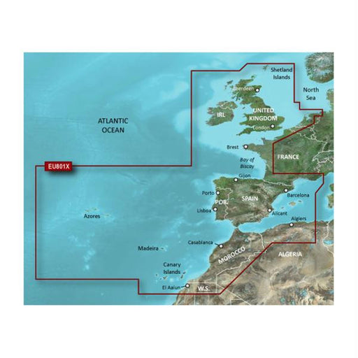 Garmin BlueChart&reg; g2 - HEU801X - Europe-N-W Atlantic-Iberian Peninsula - microSD&trade;-SD&trade;