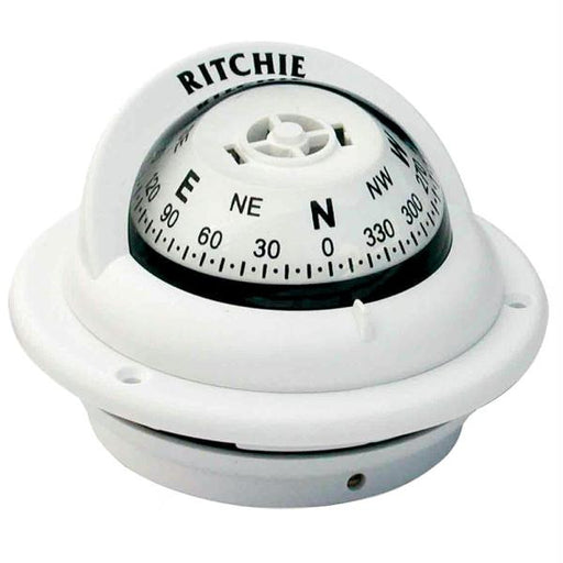 Ritchie TR-35W Trek Compass - Flush Mount - White