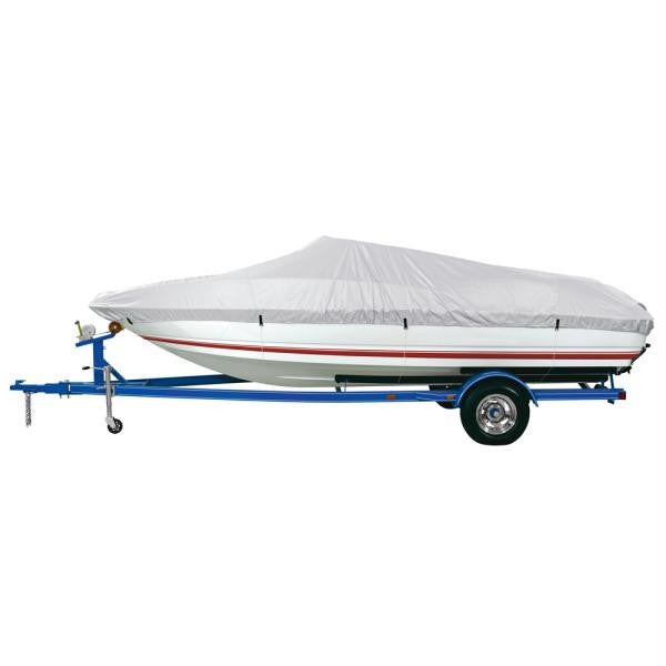 Dallas Manufacturing Co. Reflective Polyester Boat Cover AA - Fits 12'-14' V-Hull Fishing Boats - Beam Width to 68&quot;