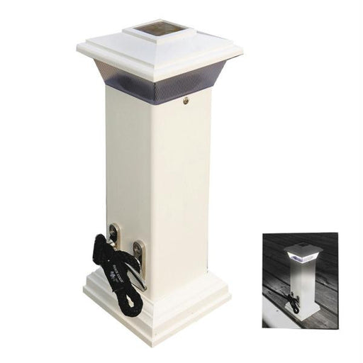 Dock Edge Cleatlite Solar Dock Light w-SS Mooring Cleat 12&quot;